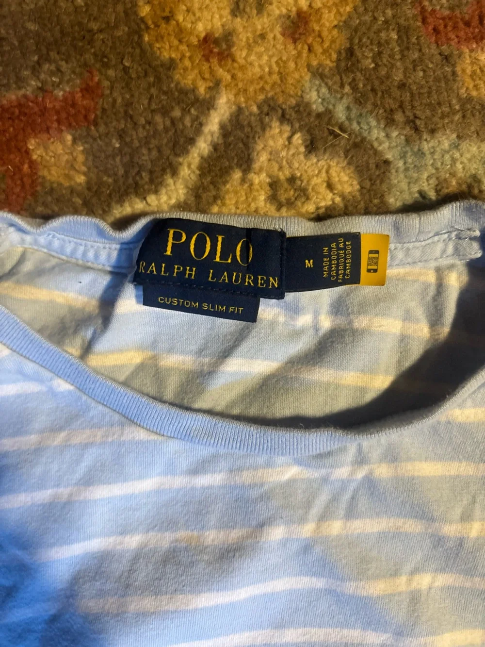 Ralph Lauren Kids Blue and White Striped One-Piece Bodysuit